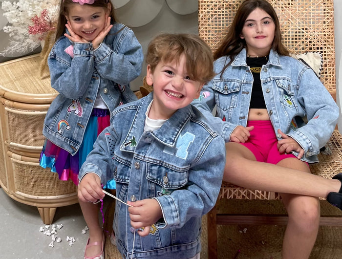 maison tini kids party packages denim jacket