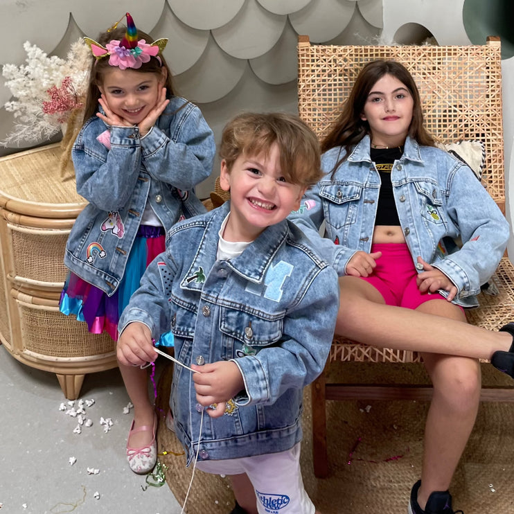 maison tini kids party packages denim jacket